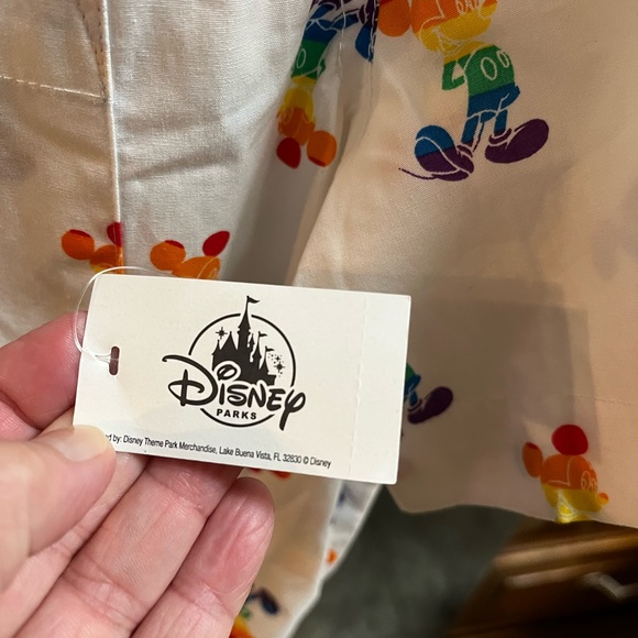 Mickey Mouse Rainbow/Pride Button Down Short Sleeve Shirt - Disney Parks - Picture 5 of 6